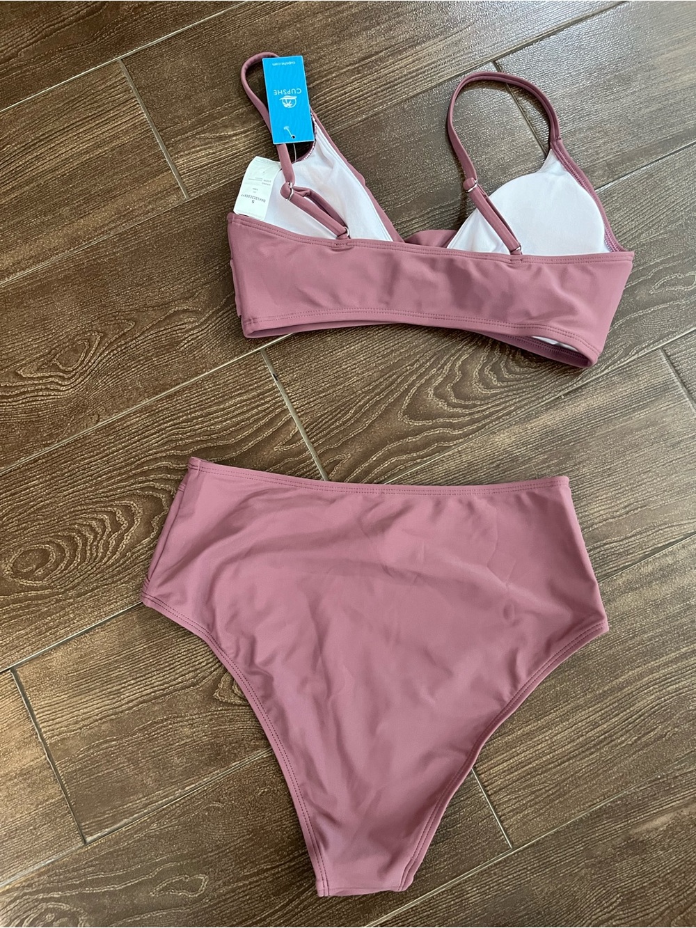 Cupshe Dusty Rose Twist Front Bikini Set - Picture 2 of 4